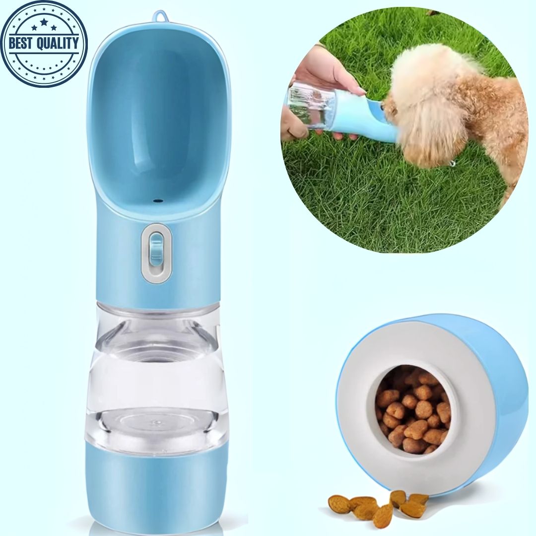 2-in-1 Dog Water Bottle & Treat Dispenser