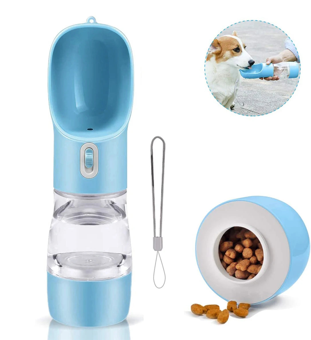 2-in-1 Dog Water Bottle & Treat Dispenser