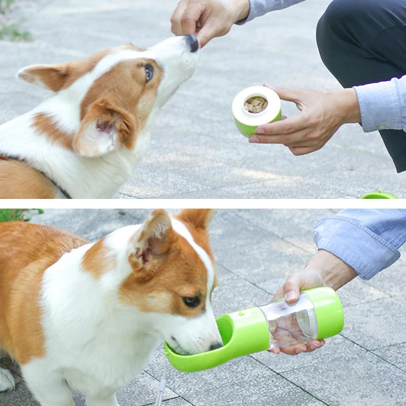 2-in-1 Dog Water Bottle & Treat Dispenser